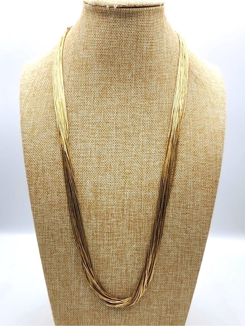 Native American Liquid Gold 925 Sterling Silver 30-Strand Gold Filled Necklace - Picture 2 of 5